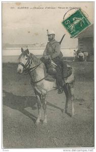 Militaria Algerie 337 Chasseur Afrique Cavalier Tenue de Campagne Timbrée Mascara