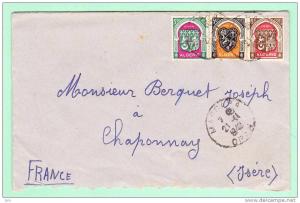 Sur Env. pour CHAPONNAY (Isère) - CAD MASCARA sur Affranch. Tricolore Algérie