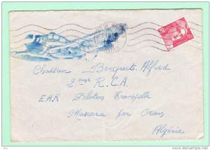 Sur Env. par Avion pour Mascara (Algérie) - RBV MONT DE MARSAN (Landes) du 14-2-1948 sur 6f Marianne de Gandon