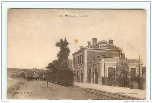 Br - ALGERIE - MASCARA - le train en gare - carte RARE