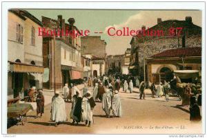 ALGERIE - MASCARA - LA RUE D'ORAN - DOS VISIBLE