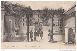 CPA ALGERIE MASCARA LEGION ETRANGERE LA CASERNE SOLDATS LEGIONNAIRES en 1924