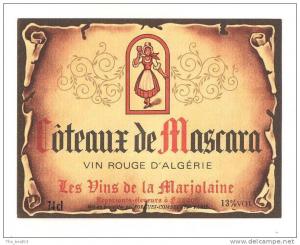 Etiquette de vin d´Algérie   Mascara