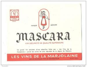 Etiquette de vin d´Algérie   Mascara