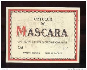 Etiquette de vin d´Algérie   Mascara