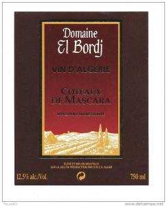 Etiquette de vin d´Algérie   Mascara    Domaine  El Bordj
