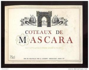 Etiquette de vin d´Algérie   Mascara