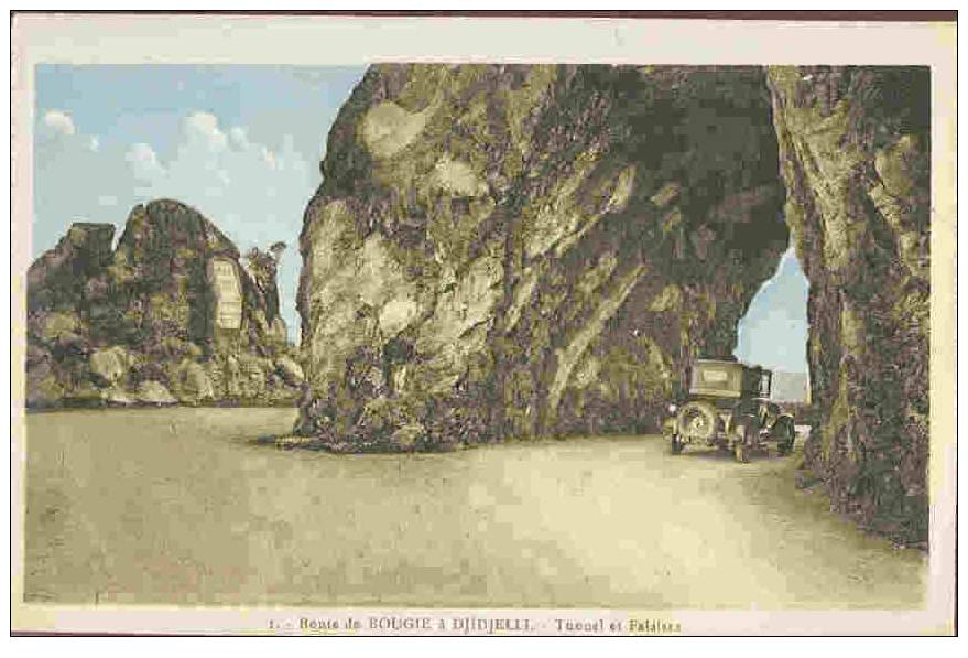 CPA  Route de Bougie à DJIDJELLI  Tunnel et Falaises