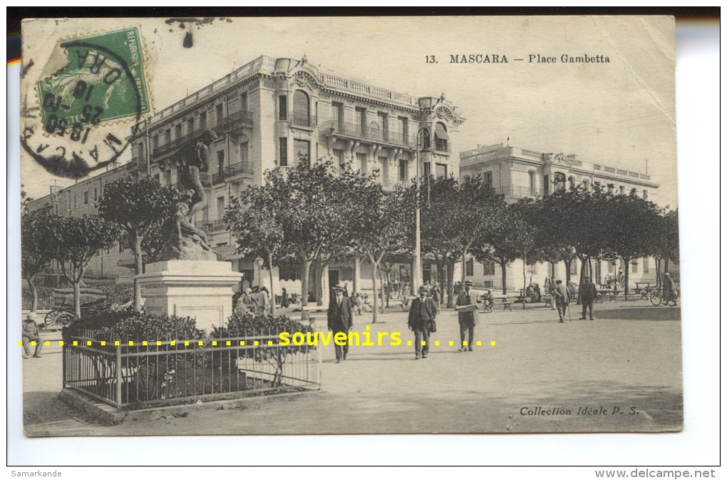 CPA  ALGERIE   MASCARA   Place Gambetta