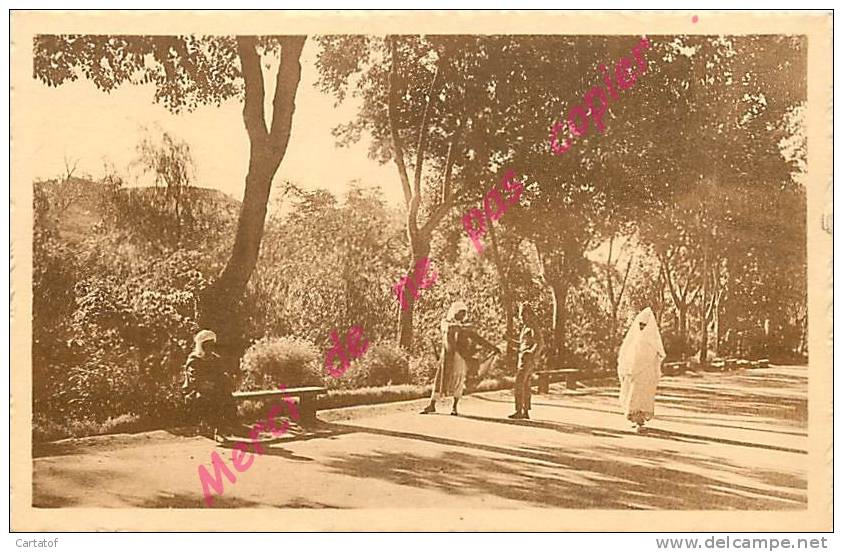 ALGERIE . MASCARA . Jardin Pasteur . CPA animée .