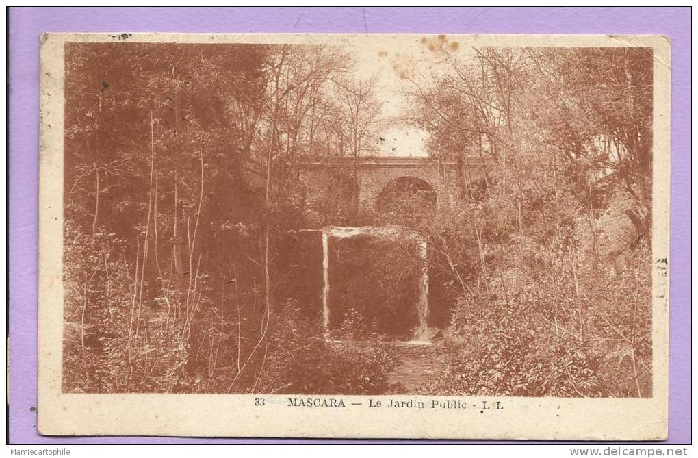 Algérie -  MASCARA - le Jardin Public - oblitérée en 1931