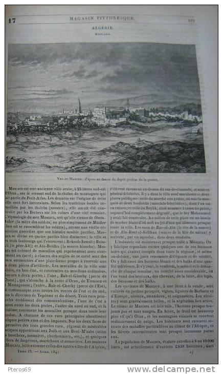 MAGASIN PITTORESQUE 1841N°17ALGERIE MASCARA/RADES DE CHERBOURG ET PLYMOUTH/SPECTACLE DE LA VIE HUMAINE