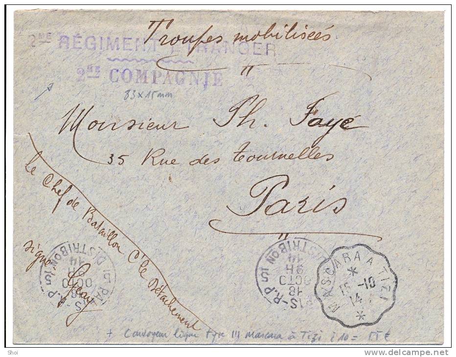 LEGION ETRANGERE 2° RGT EN FM EN ALGERIE + FERROVIAIRE MASCARA A TIZI 1914