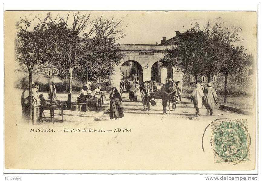 Carte Postale Ancienne Algérie - Mascara. La Porte de Bab Ali