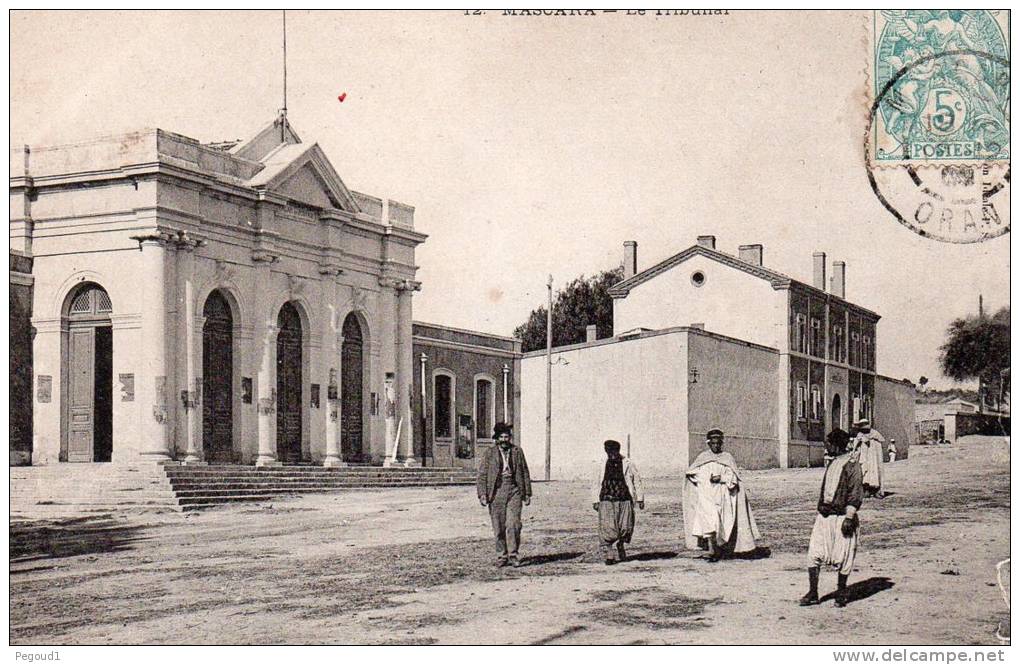 CARTE POSTALE ANCIENNE. ALGERIE. MASCARA. LE TRIBUNAL.1906.