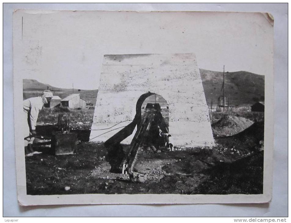 Bou Hanifia Essai d'Ancrages Photo 12 x 9 cm   (Construction barrage - Algérie - Mascara - Eau )