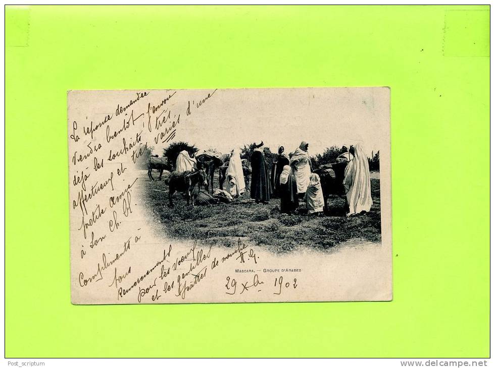 Afrique - Algérie - Mascara -  groupe d'arabes