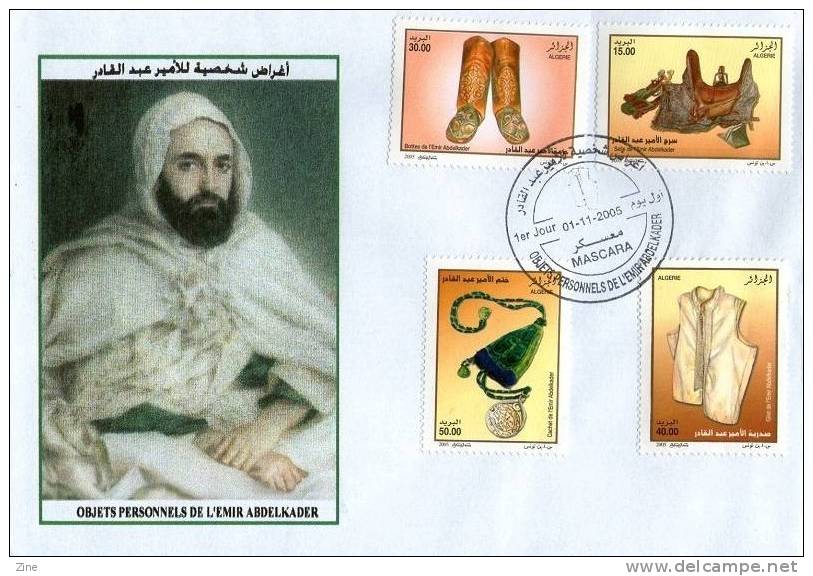 Algérie n° 1423/6 FDC Objets Personnels de l´Emir Abdelkader (Oblitération de Mascara)