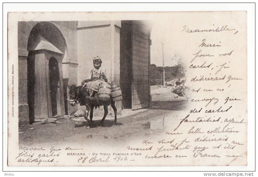 Algérie  MASCARA   Un vieux porteur d'eau