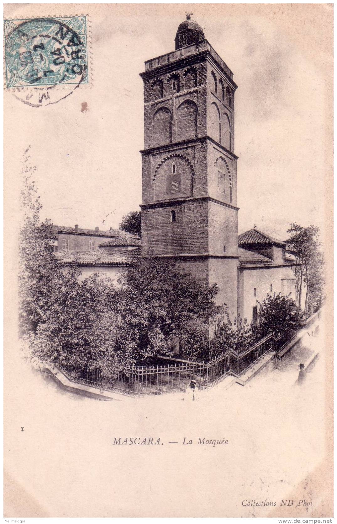 CPA carte postale ancienne AFRIQUE ALGERIE MASCARA la mosqué PRECURSEUR 1904