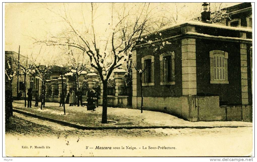11 - 3265 - Algérie  -  MASCARA    Sous la neige , la Préfecture  1913