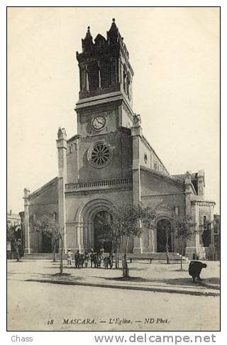 cpa-Algerie-Mascara-l´egl ise(animée)