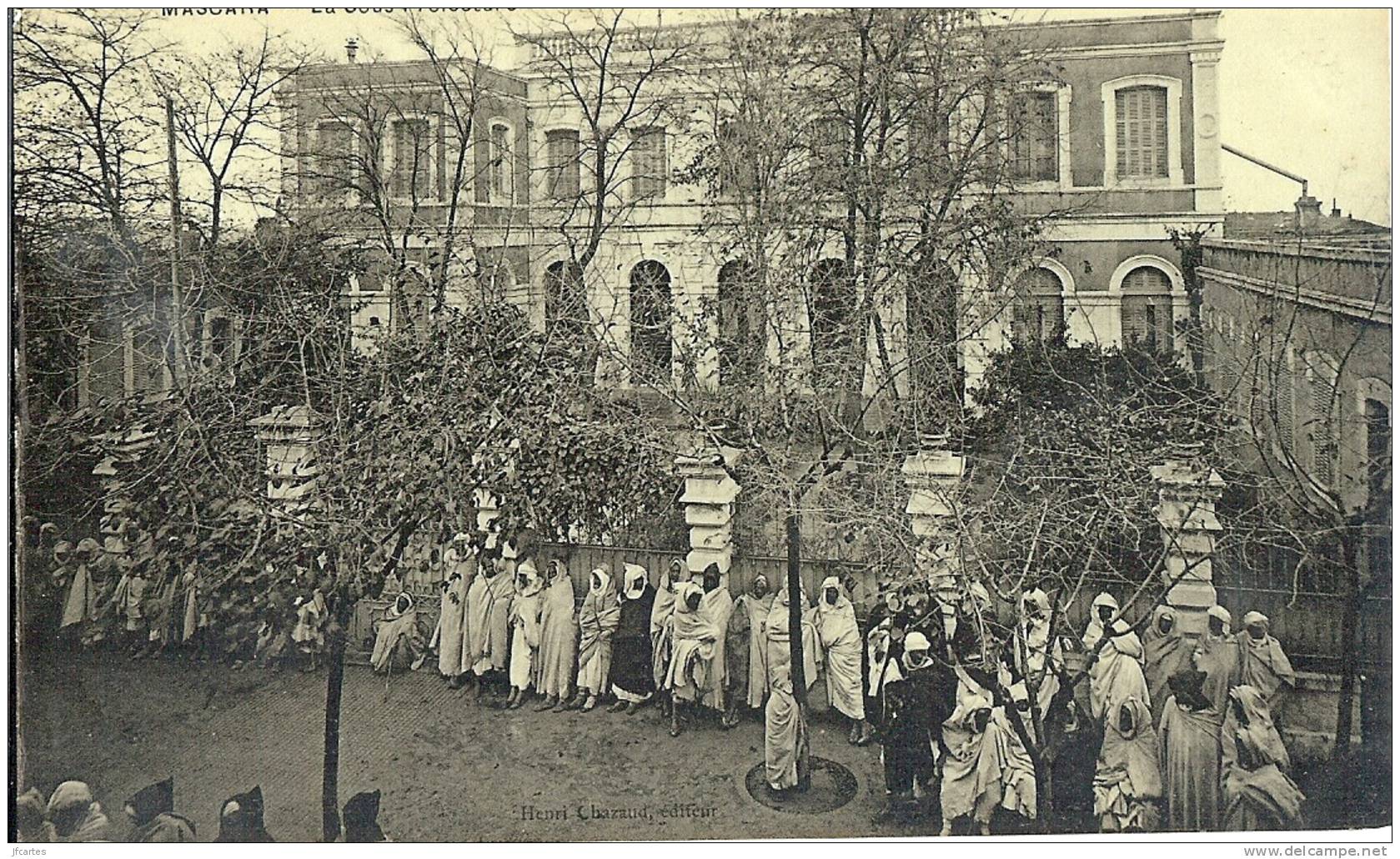 ALGERIE * MASCARA - Sous la Neige - La Sous-Préfecture - Belle animation - Carte Glacée