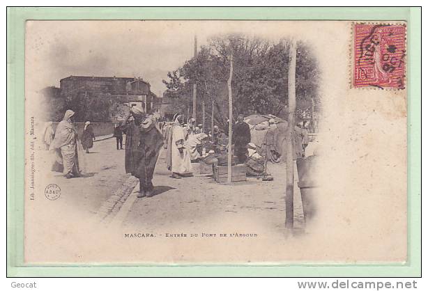 CPA ALGERIE MASCARA Entrée du Pont de l'Argoub