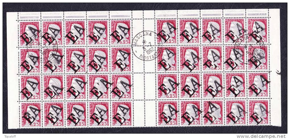 ALGERIE EA N°355 Bloc de 40 Neuf sans charnieres et oblitérations MASCARA  1962