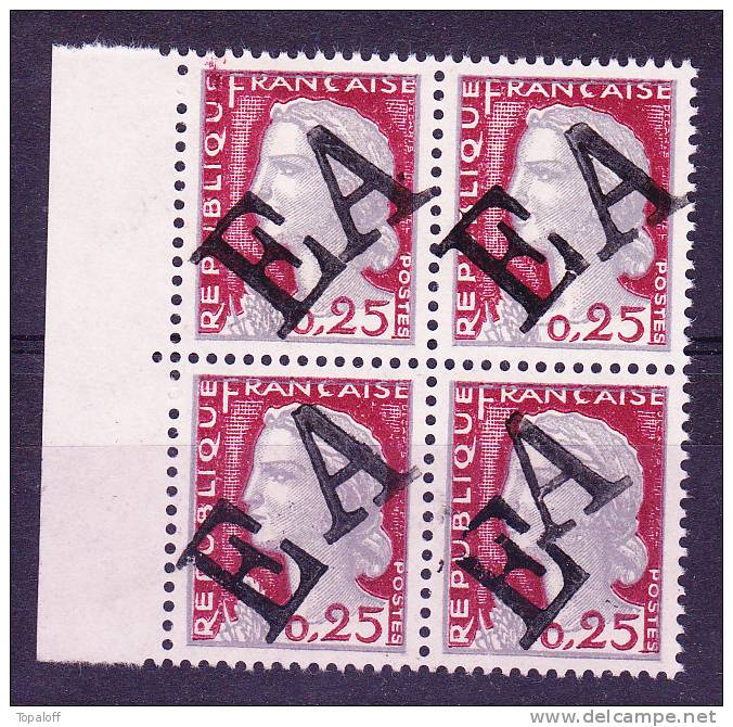 Algérie  N°355  EA  bloc de quatre bord de feuille  neuf sans charnieres  MASCARA 1962  Rare