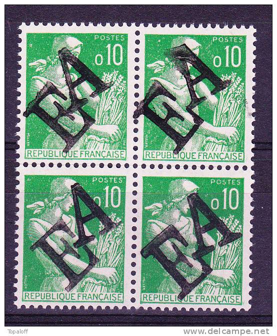 Algérie  N°354  EA  bloc de quatre neuf sans charnieres  MASCARA 1962       Rarement vu