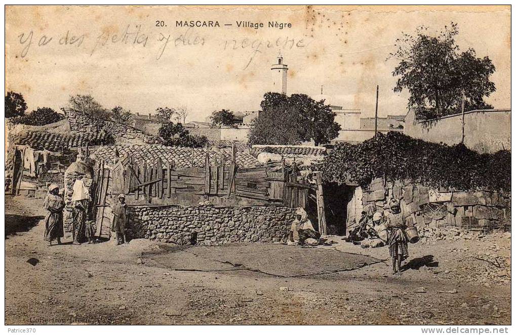 ALGERIE MASCARA - Village nègre Habitations Personnages