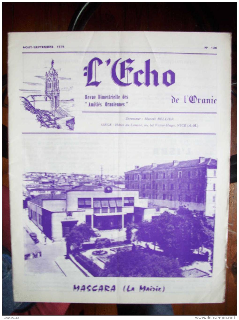 ALGERIE,ORAN,L´ECHO DE L´ORANIE ,MASCARA (la mairie) - N°138 aout-septembre   1978