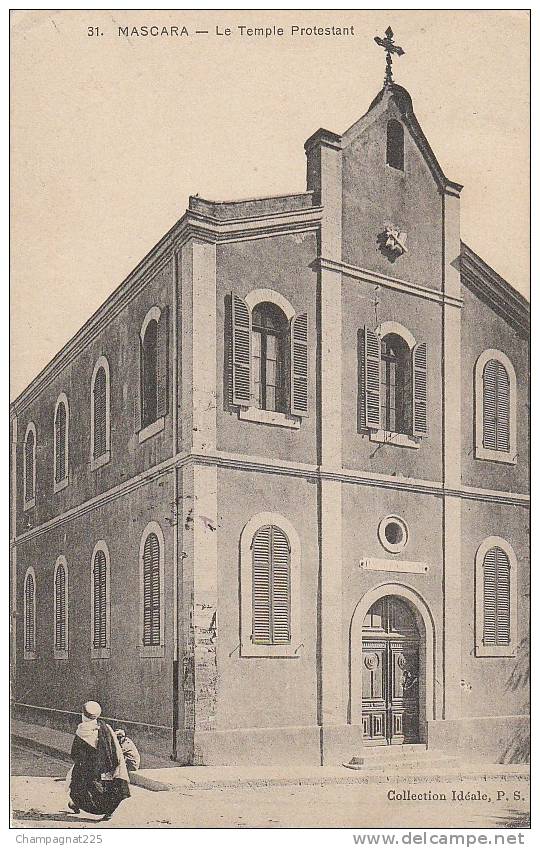CPA ALGERIE MASCARA Le Temple Protestant 1910