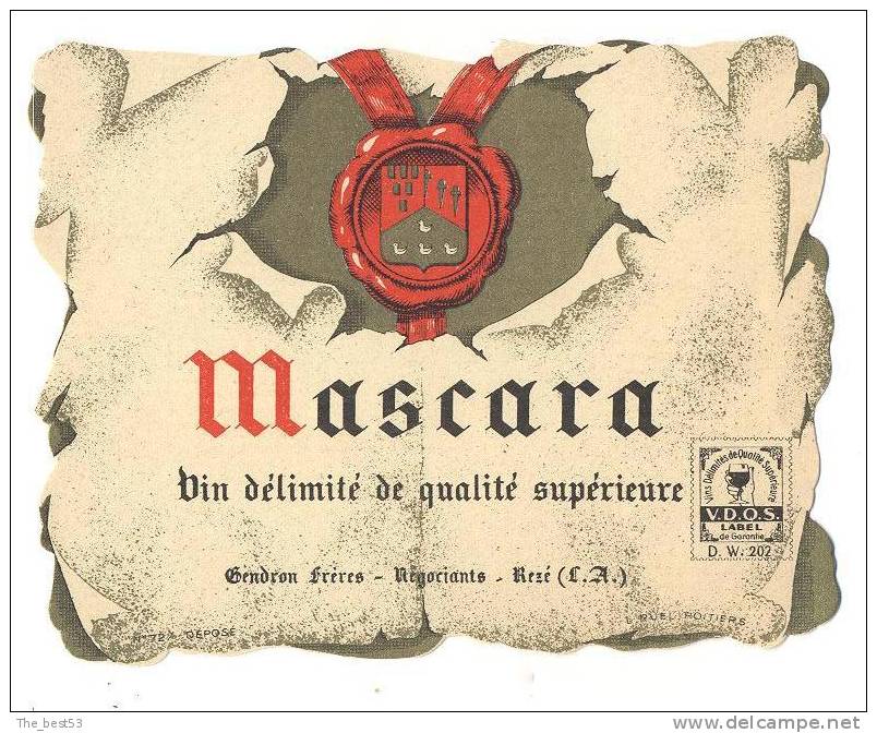 Etiquette de vin d´Algérie   Mascara