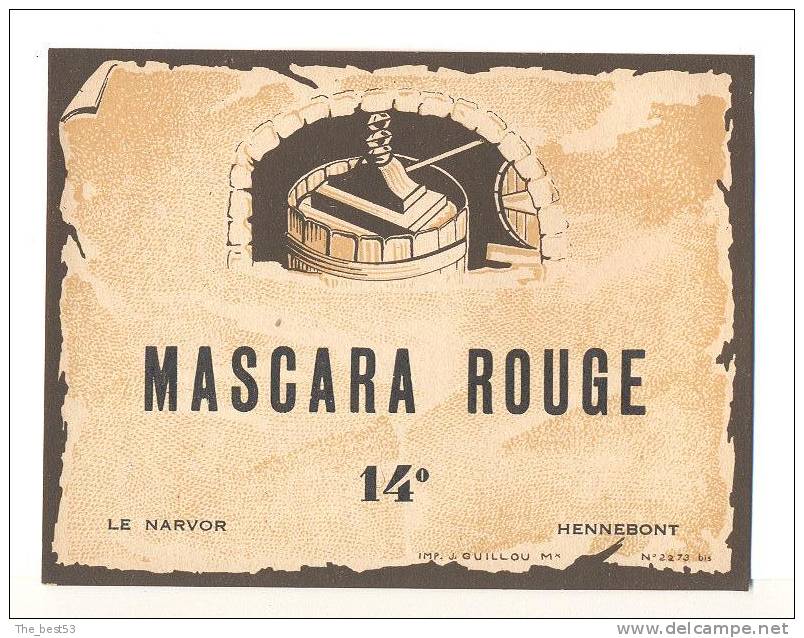 Etiquette de vin d´Algérie   Mascara    rouge