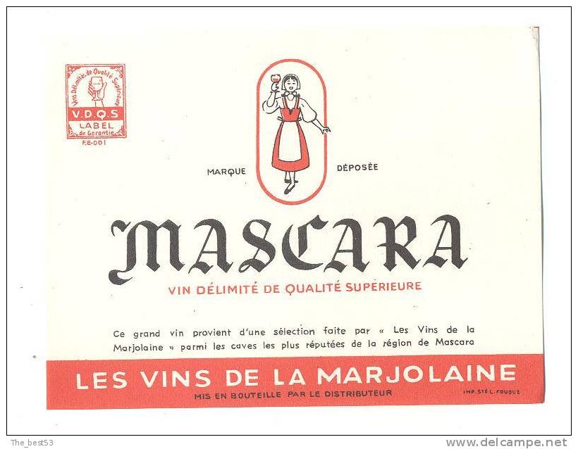 Etiquette de vin d´Algérie   Mascara