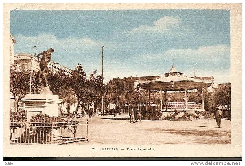 ALGERIE - MASCARA - La place GAMBETTA - timbrée 1941 TTBE