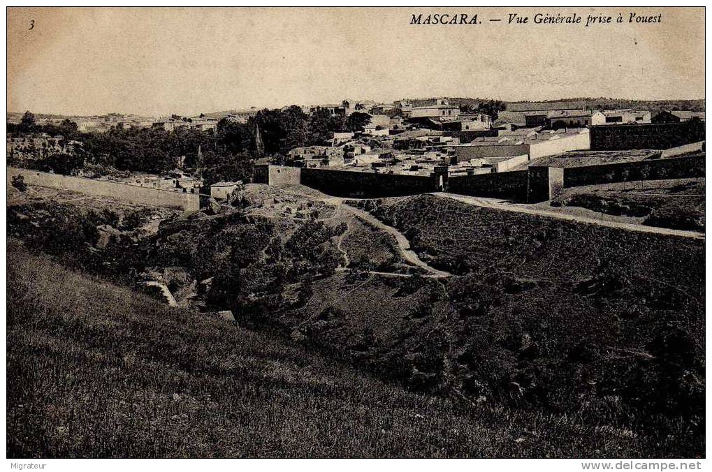 CPA Algérie  Mascara Vue générale prise à l´ouest, petite pliure , publicité au verso