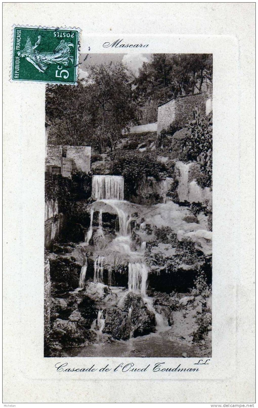 CPA   ALGERIE---MASCARA---CASCA DE DE L'OUED TOUDMAN---1909---