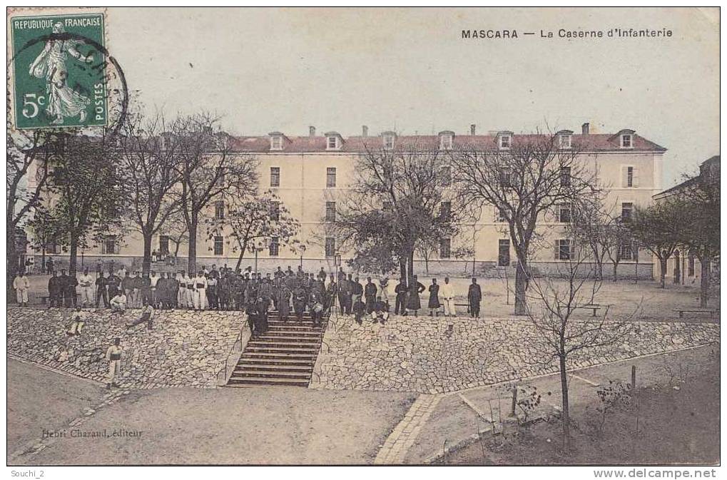 Mascara.- (Algérie)  La Caserne d' Infanterie  -  (belle animation)