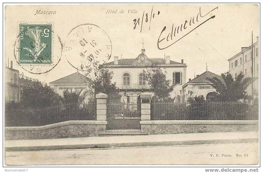 ALGERIE - MASCARA - Hôtel de Ville - V.P. n°22