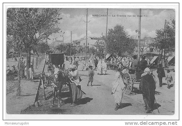 ALGERIE )FL ) MASCARA, la grande rue Bab Ali, ANIMEE