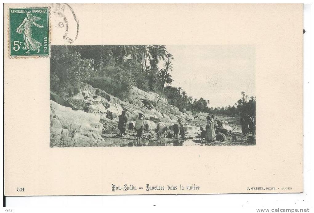 ALGERIE - BOU-SAADA - laveuses dans la rivière