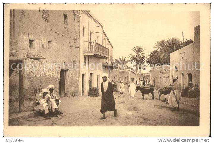 dg21647 Bou Saada Une rue du Village Arabe Esel Kat. Algerien