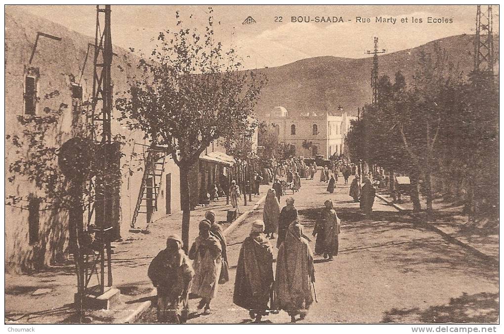 BOU-SAADA 1935 Rue Marty et les Ecoles