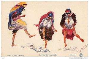 SCENES ET TYPES ALGERIENS ILLUSTRATEUR ROGER JARIER -  LAVEUSES BOU SAADA
