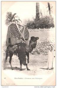 ALGERIE BOU SAADA CHAMEAU AVEC PALANQUIN CARTE PRECURSEUR CIRCULEE 190?