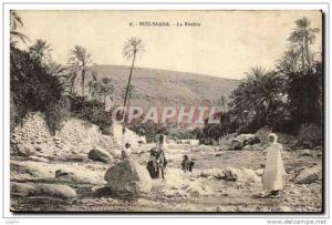 Algerie CPA Bou Saada La riviere (ane donkey)