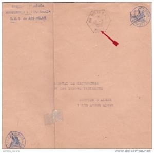 1962 ALGERIE lettre en FM obl   AIN MELAH S.A.S MEDEA   Arrondissement BOU-SAADA